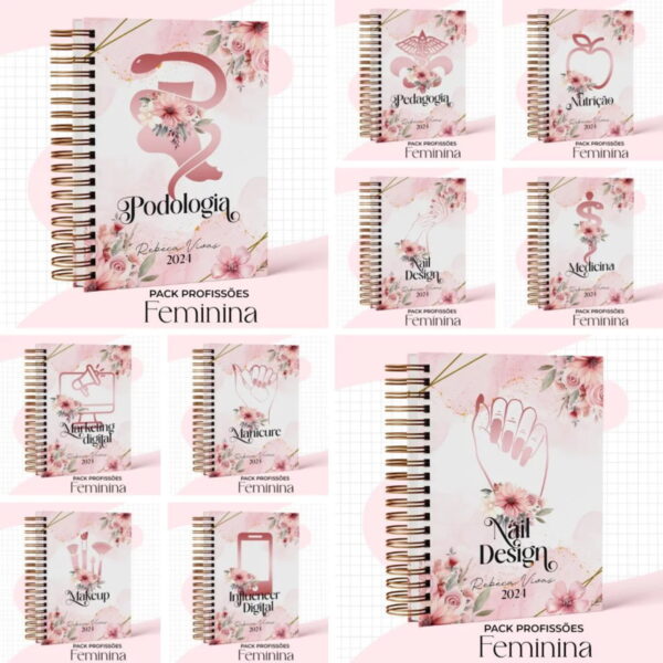 Capas Profissões Feminina Rosa - Arquivo Digital