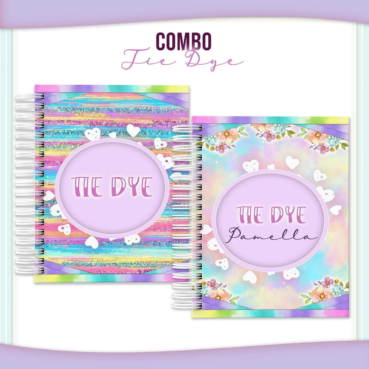 Capas Tie Dye Lilas e Glitter - Arquivo Digital