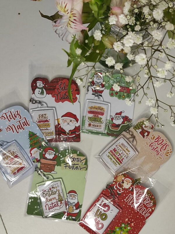Card e Adesivo Chaveiro Natal - Arquivo Digital