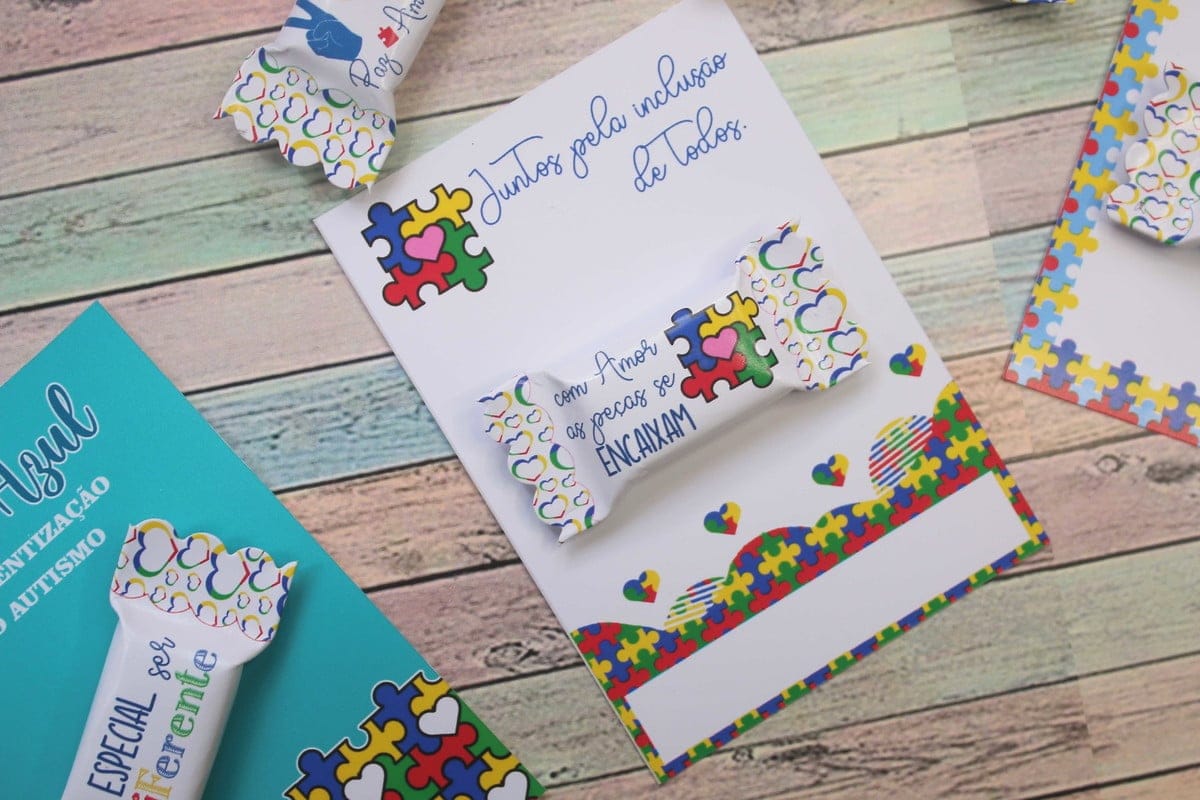 Lembrancinha Autismo Card e Balas para Imprimir 5 Lembrancinha Autismo Card e Balas para Imprimir - Imagem 5