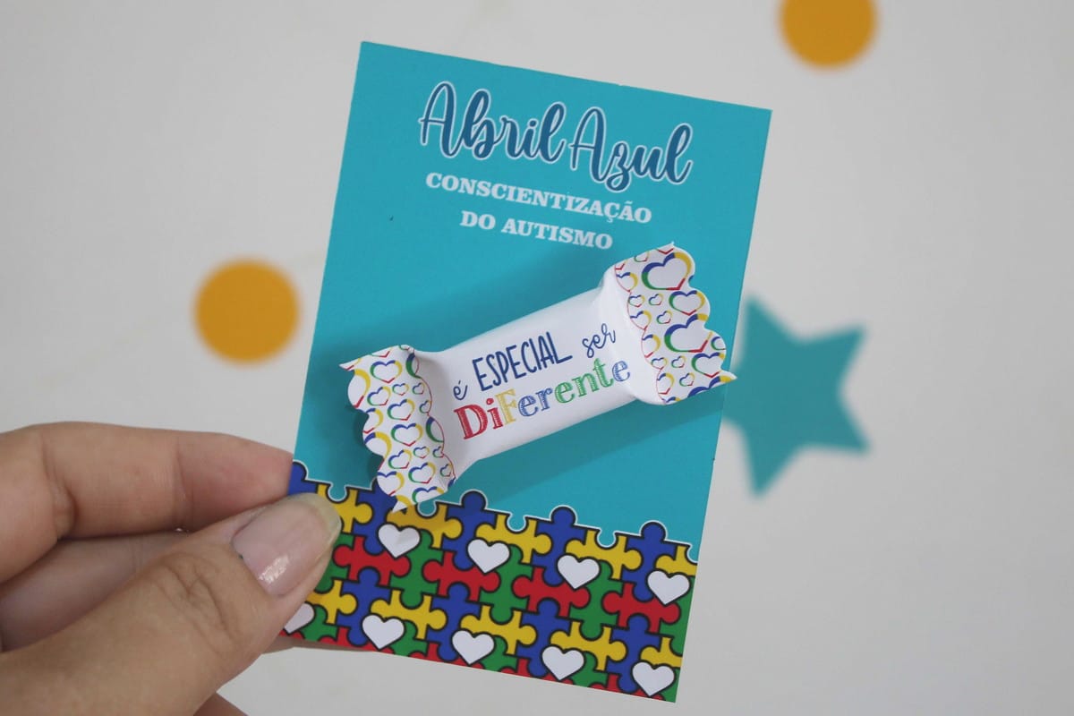 Lembrancinha Autismo Card e Balas para Imprimir 1 Lembrancinha Autismo Card e Balas para Imprimir