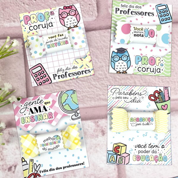 Card e Balinha Dia dos Professores - Arquivo Digital