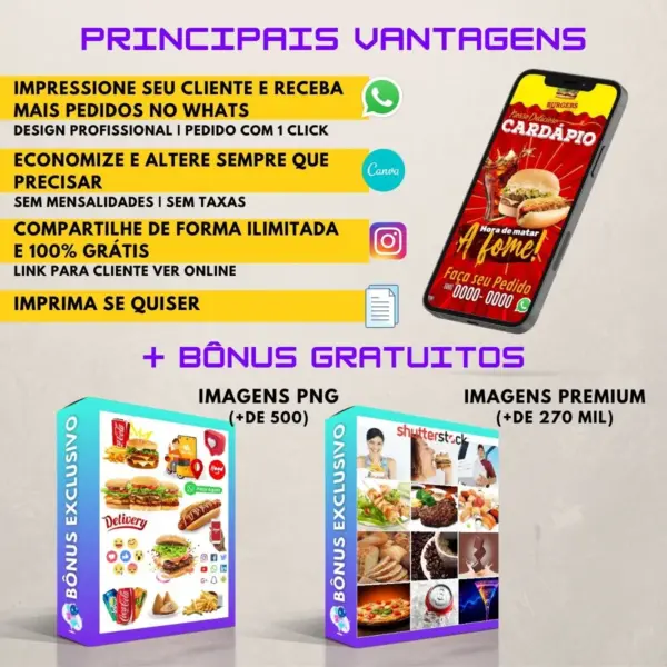 Cardápio De Lanches Para Editar E Imprimir+ Bônus Grátis