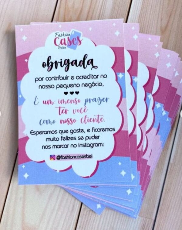 Cartão de Agradecimento Cliente - Arquivo Digital