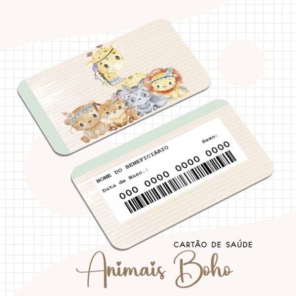 Cartão Sus Animais Boho - Arquivo Digital
