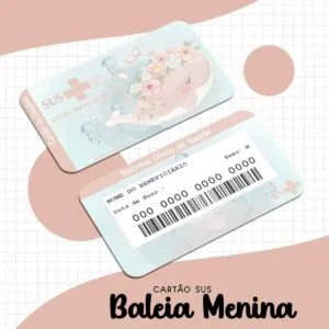 Cartão Sus Baleia Menina - Arquivo Digital 3 Cartão Sus Baleia Menina - Arquivo Digital