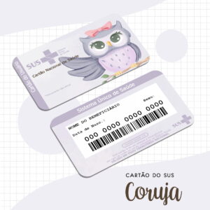 Cartão SUS Coruja PNG para personalizar 4 cartao sus coruja png para personalizar