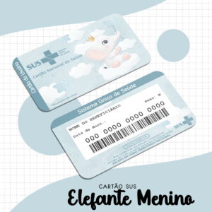 cartao sus elefante menino digital em png para baixar