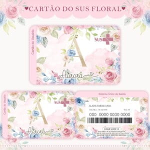 Cartão Sus Floral Rosinha - Arquivo Digital