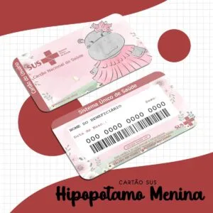 Cartão Sus Hipopótamo Menina - Arquivo Digital
