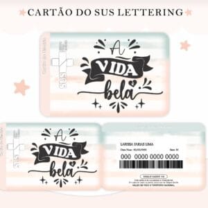 Cartão Sus Lettering Menina - Arquivo Digital