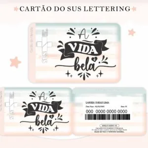 Cartão Sus Lettering Menina - Arquivo Digital