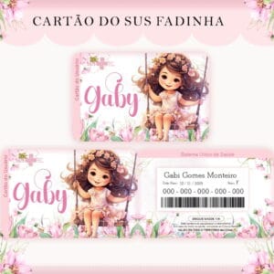 Cartão Sus Menina Fada - Arquivo Digital