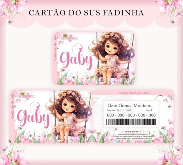 Cartão Sus Menina Fada - Arquivo Digital