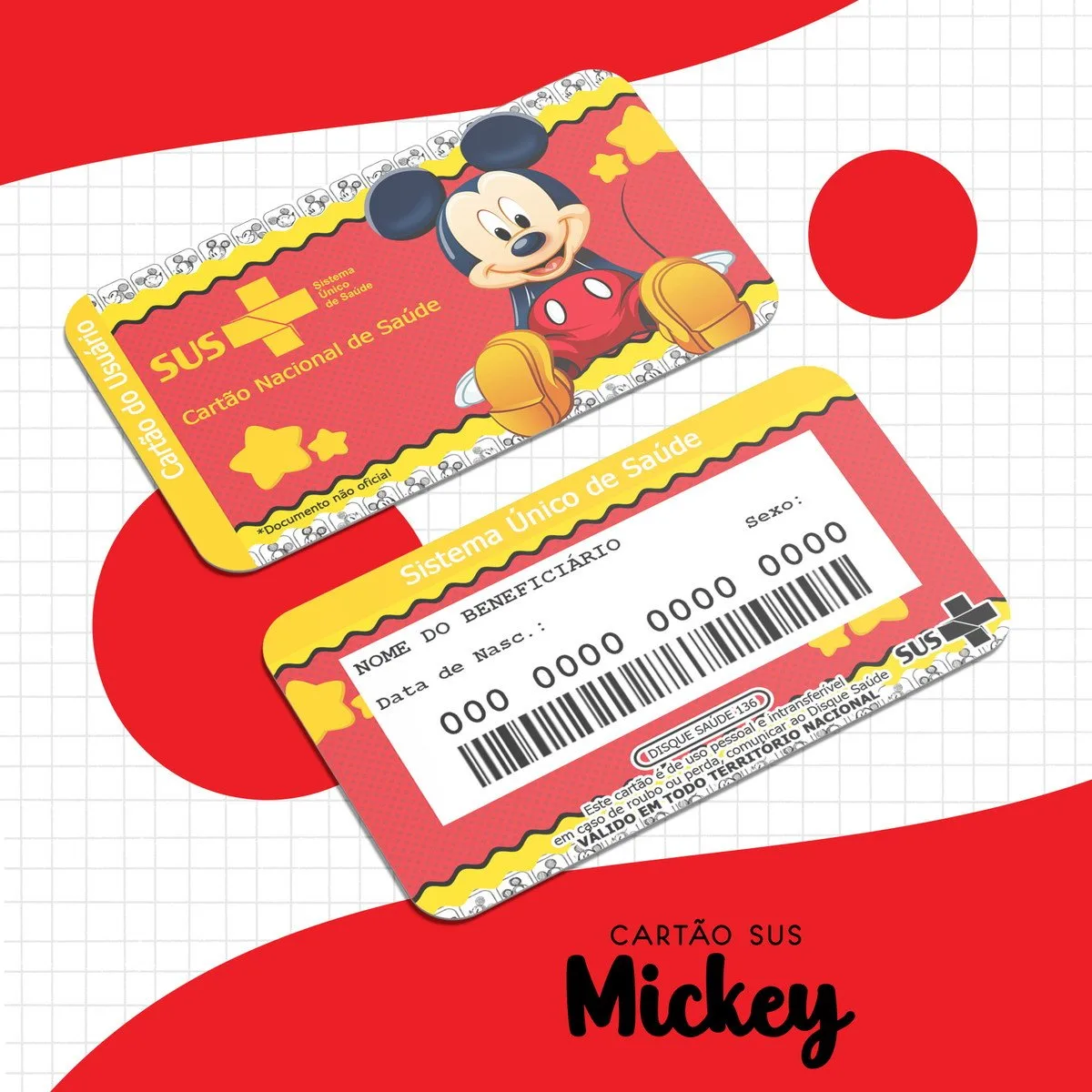 Cartão Sus Mickey - Arquivo Digital 1 Cartão Sus Mickey - Arquivo Digital