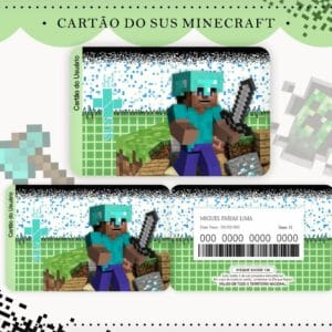Cartao Sus Minecraft Arquivo Digital