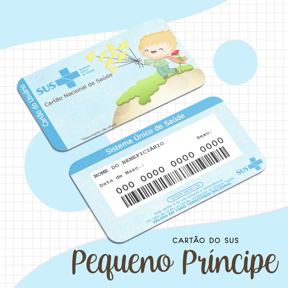 Cartão SUS O Pequeno Príncipe PNG Personalizável 1 Cartão SUS O Pequeno Príncipe PNG Personalizável
