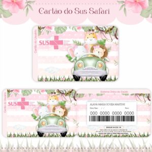 Cartão Sus Safari Menina Rosa - Arquivo Digital