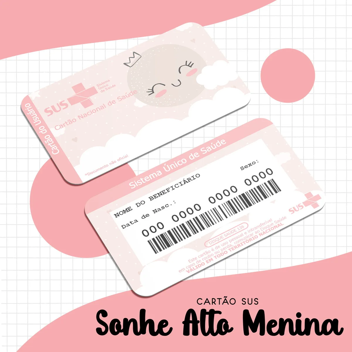 Cartão Sus Sonhe Alto Menina - Arquivo Digital