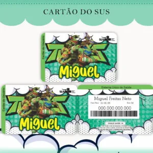 Cartão Sus Tartarugas Ninjas - Arquivo Digital 25 Cartão Sus Tartarugas Ninjas - Arquivo Digital