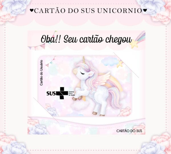 Cartão Sus Unicórnio Aquarelado - Arquivo Digital