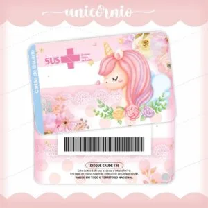 Cartão Sus Unicórnio Rosa - Arquivo Digital