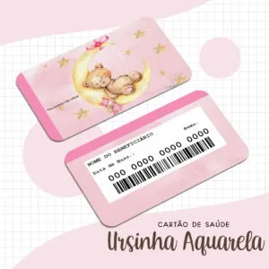 Cartão Sus Ursinho Aquarela - Arquivo Digital 26 Cartão Sus Ursinho Aquarela - Arquivo Digital