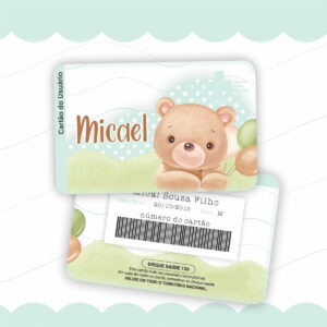 cartao sus ursinho personalizado arquivo digital para bebe