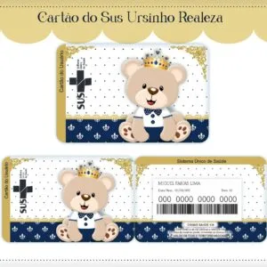 Cartão Sus Ursinho Realeza Menino - Arquivo Digital