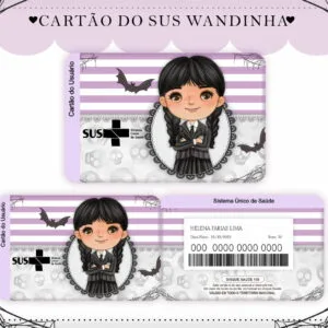 Design digital de cartão de saúde com ilustração de menina de tranças.
