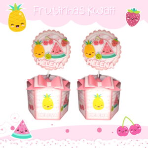 centro de mesa frutinhas kawaii arquivo digital para festa