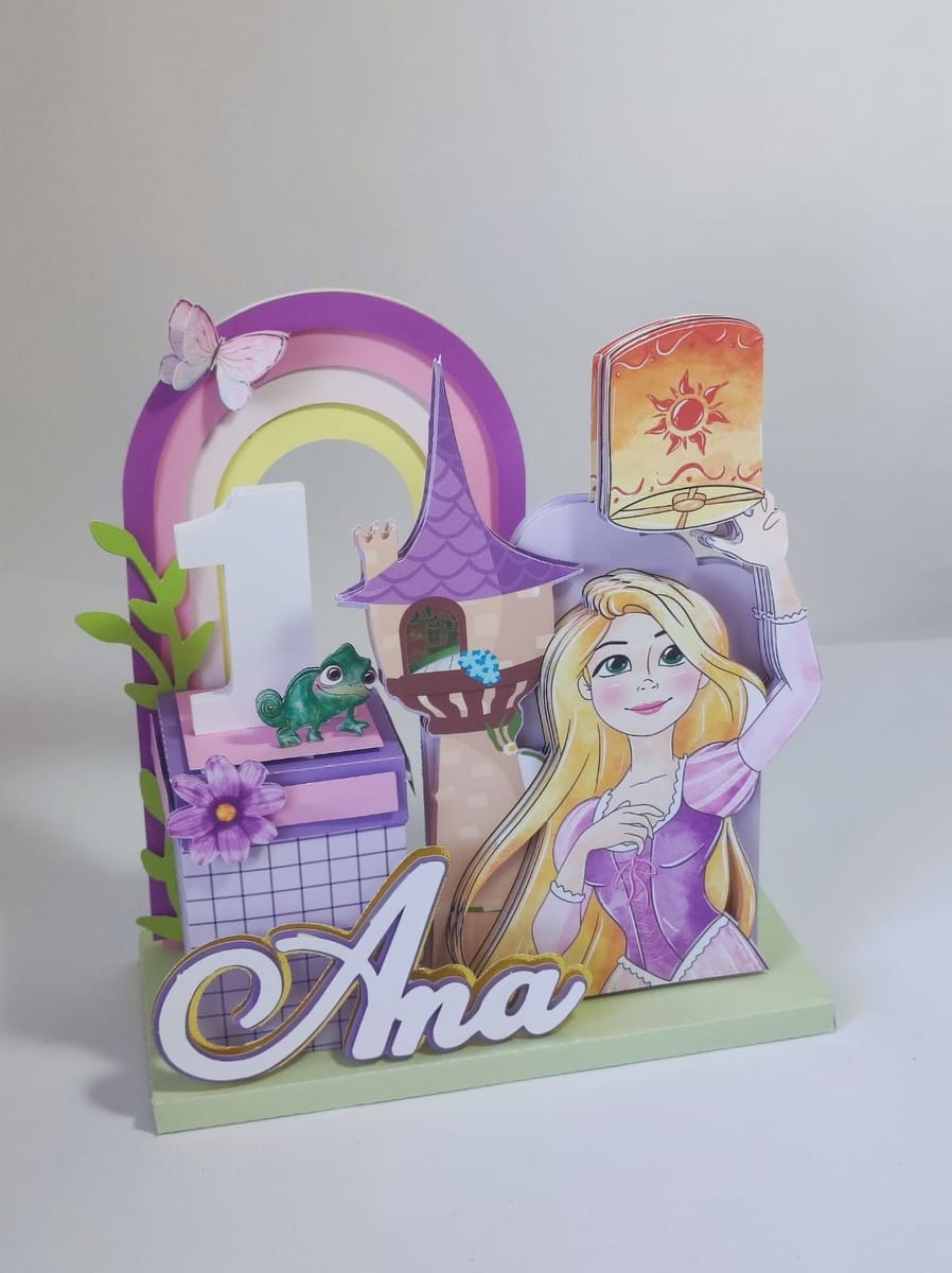 Centro de Mesa Rapunzel Luxo com Arquivos Studio e PDF 2 Centro de Mesa Rapunzel Luxo com Arquivos Studio e PDF - Imagem 2