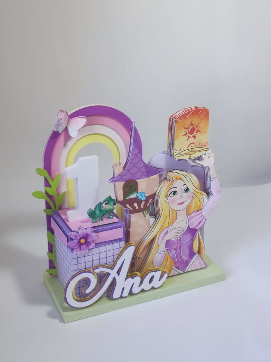 Centro de Mesa Rapunzel Luxo com Arquivos Studio e PDF 3 Centro de Mesa Rapunzel Luxo com Arquivos Studio e PDF - Imagem 3