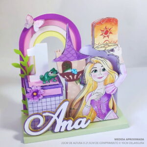 centro de mesa rapunzel luxo com arquivos studio e pdf