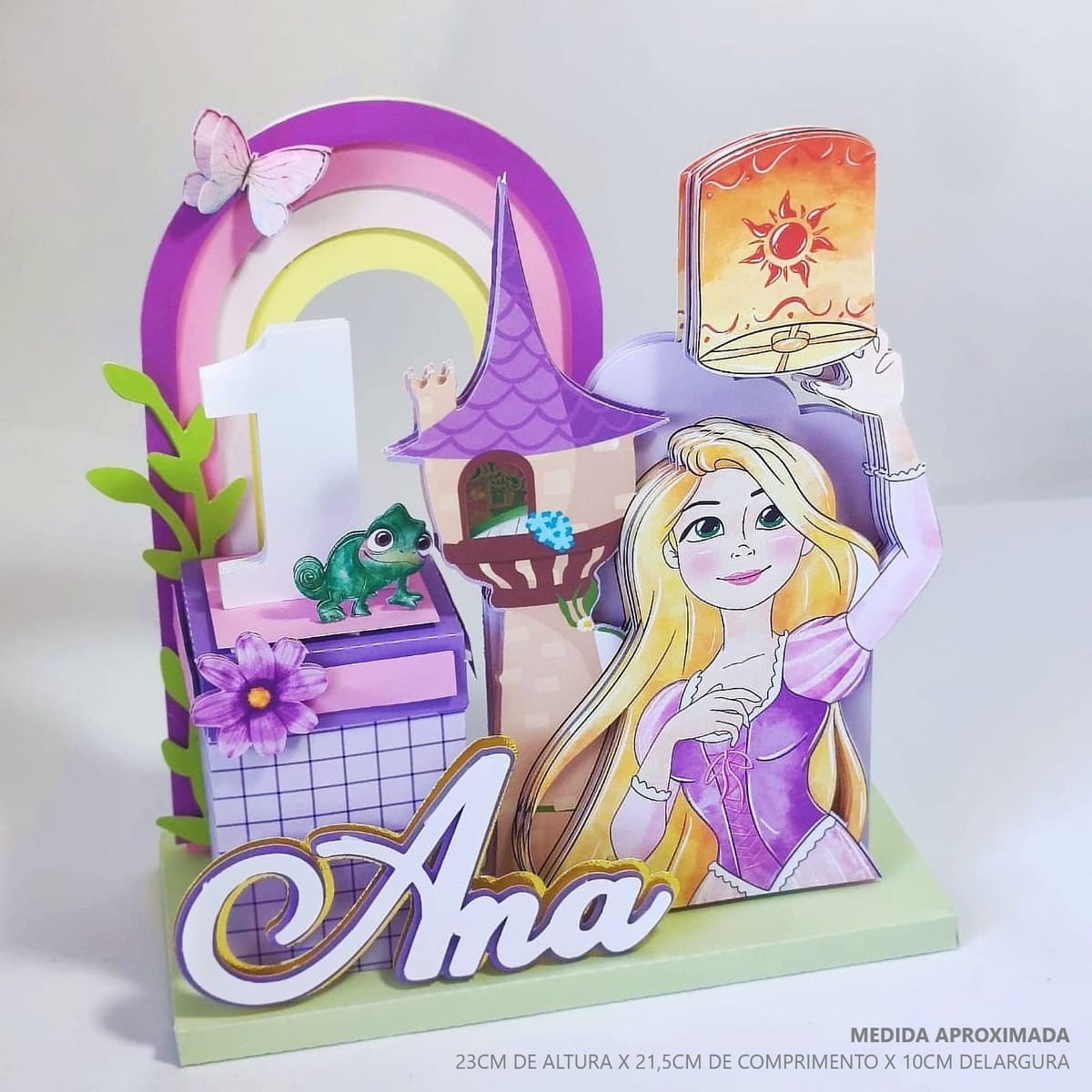 Centro de Mesa Rapunzel Luxo com Arquivos Studio e PDF 1 Centro de Mesa Rapunzel Luxo com Arquivos Studio e PDF