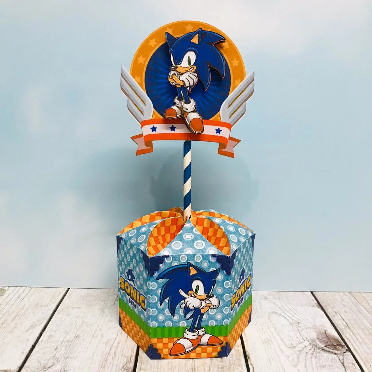 Centro De Mesa Sonic Azul - Arquivo Digital 1 Centro De Mesa Sonic Azul - Arquivo Digital