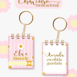 chaveiro motivacional feminino para imprimir e encadernar