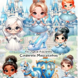 Cinderela e Mascotinha Kit de Imagens para Download