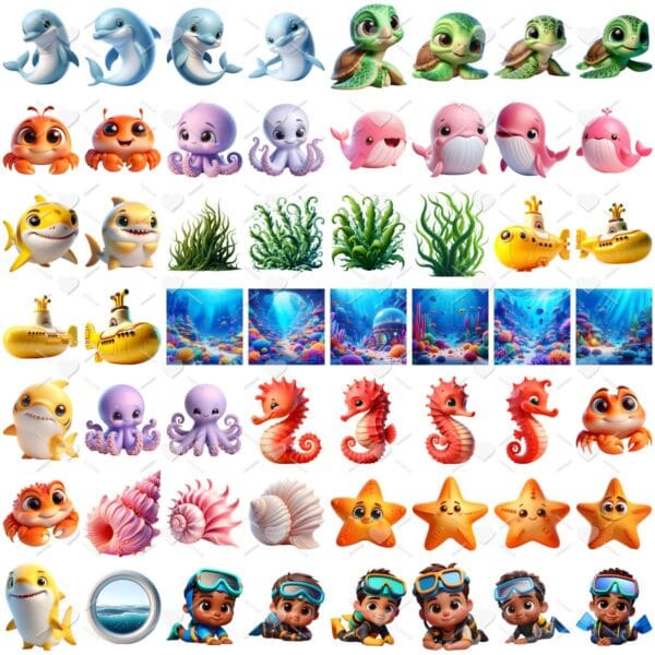 Cliparts Fundo Do Mar 3d Menino Imagens Png 3d Cute Baby 2