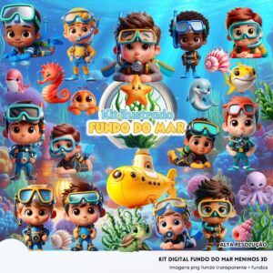 Cliparts Fundo Do Mar 3d Menino Imagens Png 3d Cute Baby 3