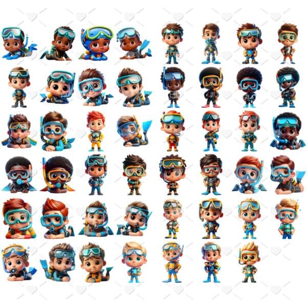 Cliparts Fundo Do Mar 3d Menino Imagens Png 3d Cute Baby