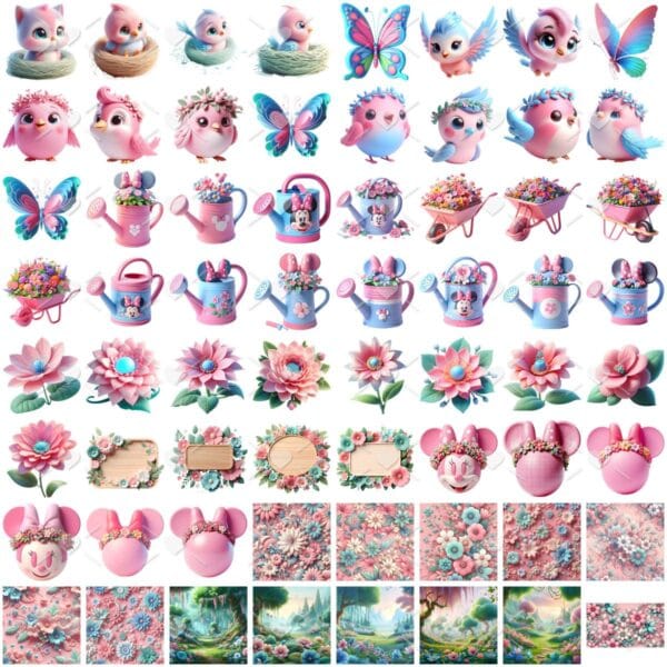 Cliparts Jardim Da Minnie Rosa Png Imagens Baby 3d Cute 3