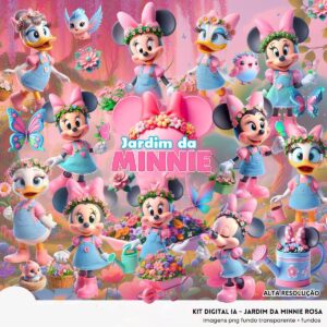 Cliparts Jardim Da Minnie Rosa Png Imagens Baby 3d Cute 4