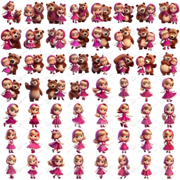 Cliparts Masha e o Urso Png Imagens Baby 3D Cute Bebês