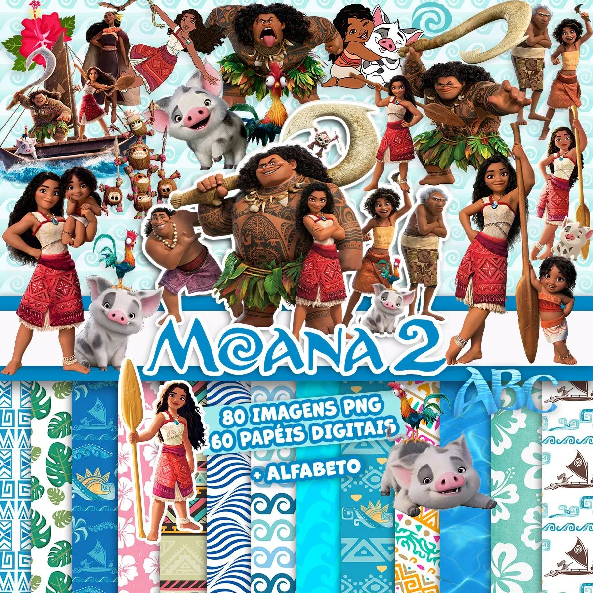 Cliparts Moana 2 Imagens Png Arquivo Digital 3