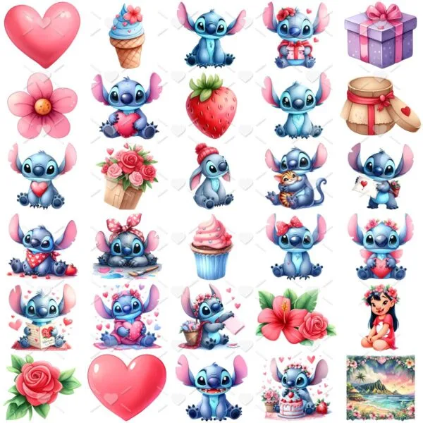 Cliparts Stitch Png Kit Digital Ilustrações Namorados