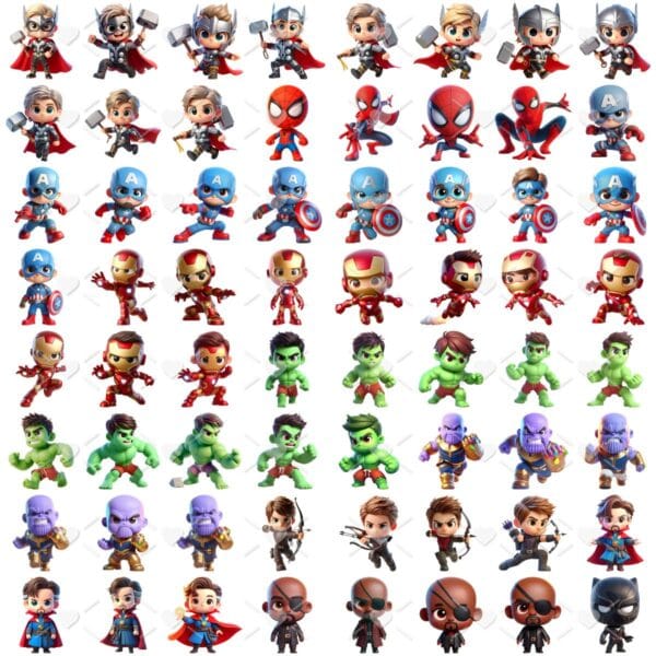 Cliparts Vingadores Imagens Png 3D Cute Baby