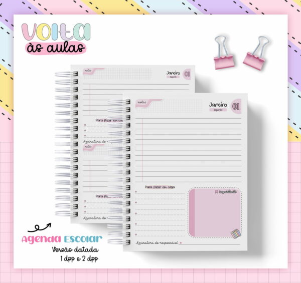 Coleção Agendas A5 Escolar - Arquivo Digital