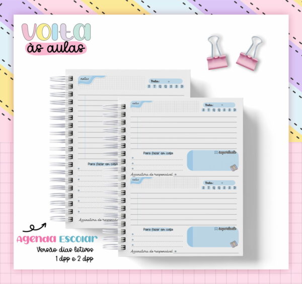 Coleção Agendas A5 Escolar - Arquivo Digital