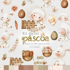 Coleção Encanto de Páscoa Aquarelado - Arquivos PNG
